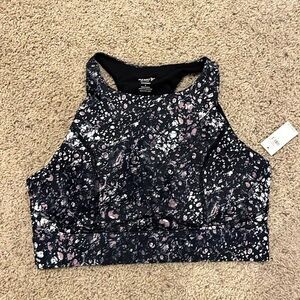 NWT Old Navy Women’s Size Large Black Medium Support High Neck Sports Bra